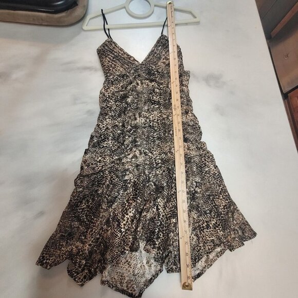 NWT Free People Snake Print Asymmetric Hem Ruched Dress Size 4 - Picture 5 of 8